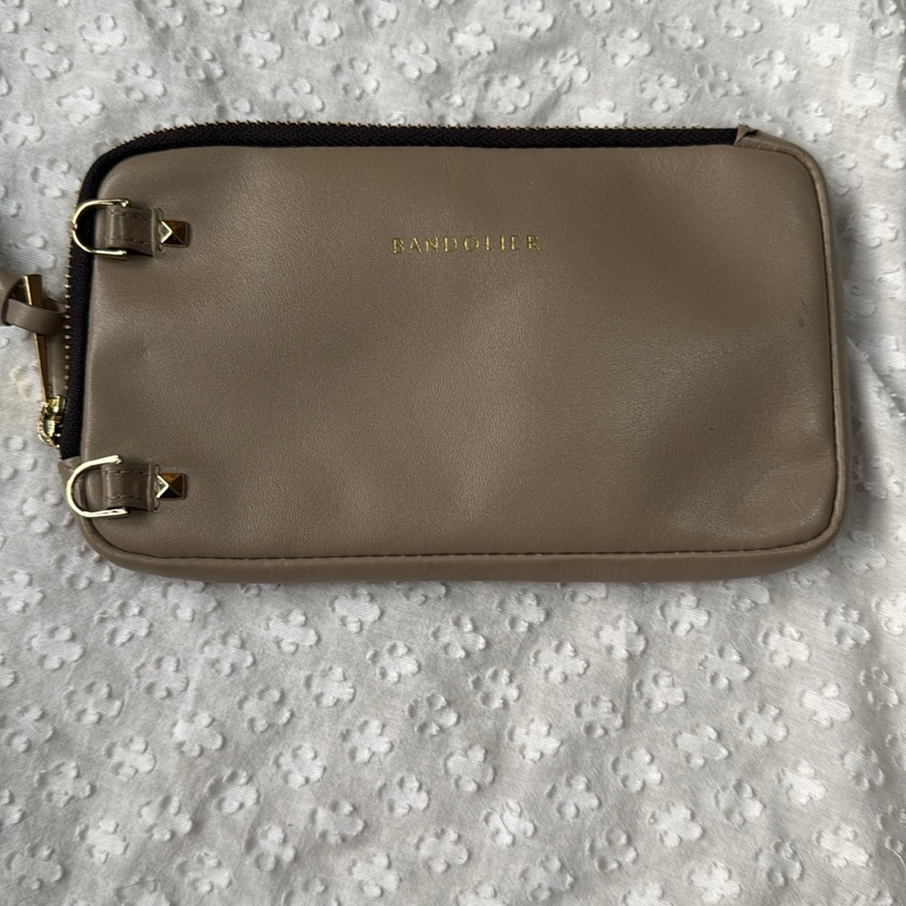 Bandolier Taupe Expanded Zip Cell Pouch - Picture 7 of 16